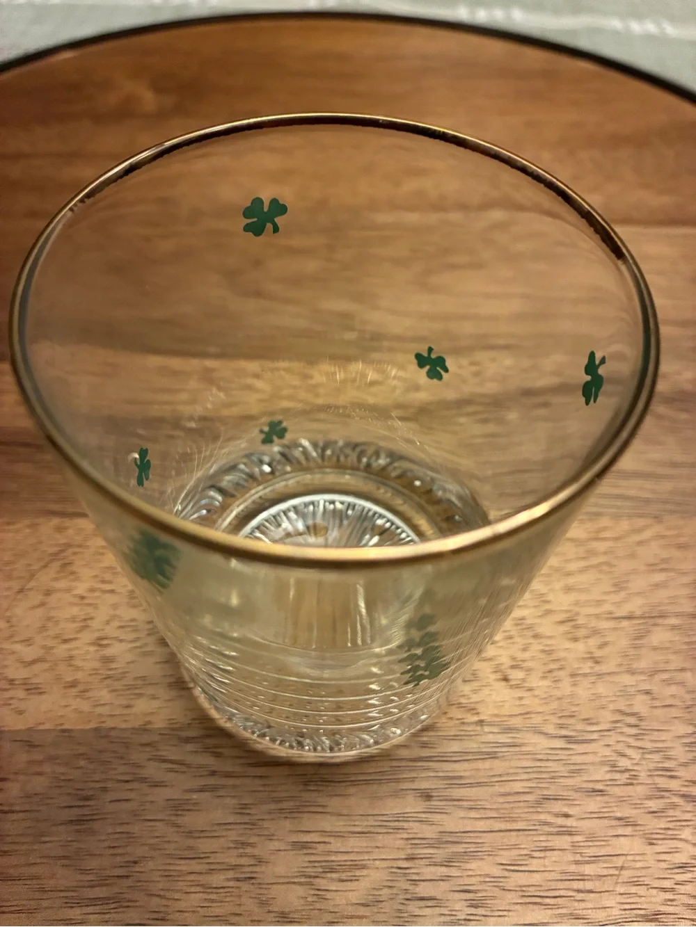 Vintage Irish Shamrock whisky tumblers set of 4